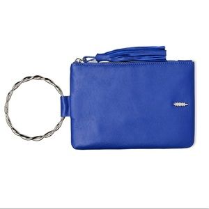 🆕Thacker Nolita twisted Bracelet  wristlet clutch Persian Blue Leather NWT 💙